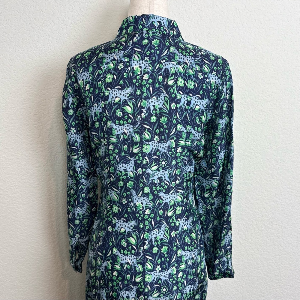 J. Crew Button-front midi dress‎ in fauna floral - Picture 9 of 13